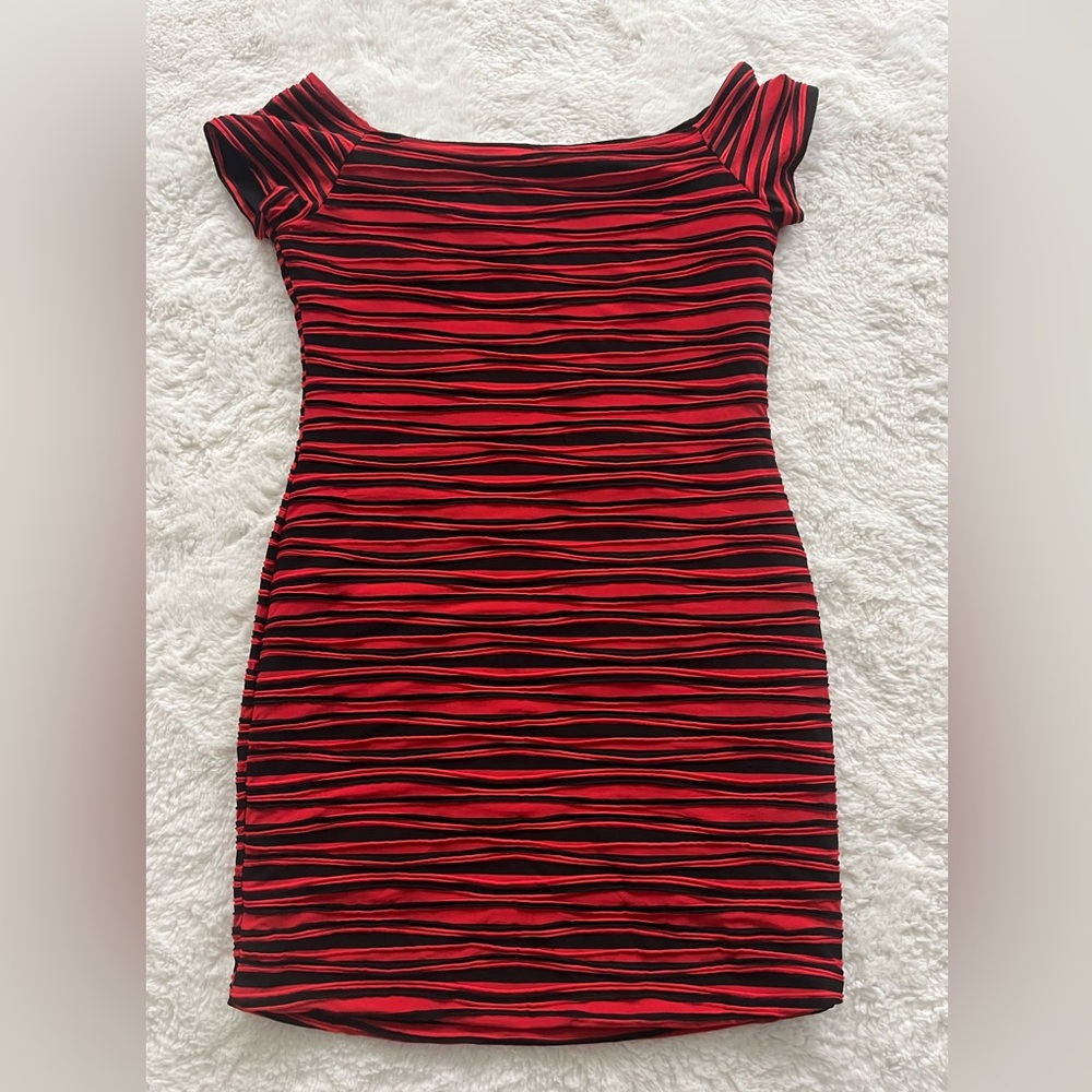 Hot Gal Red and Black Sleeveless Bodycon Mini Dress
